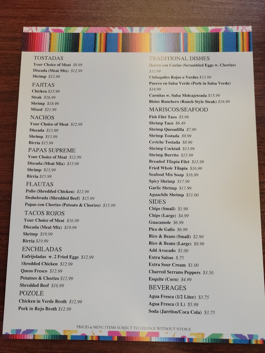 Mexico En La Sangre Menu - Image 3